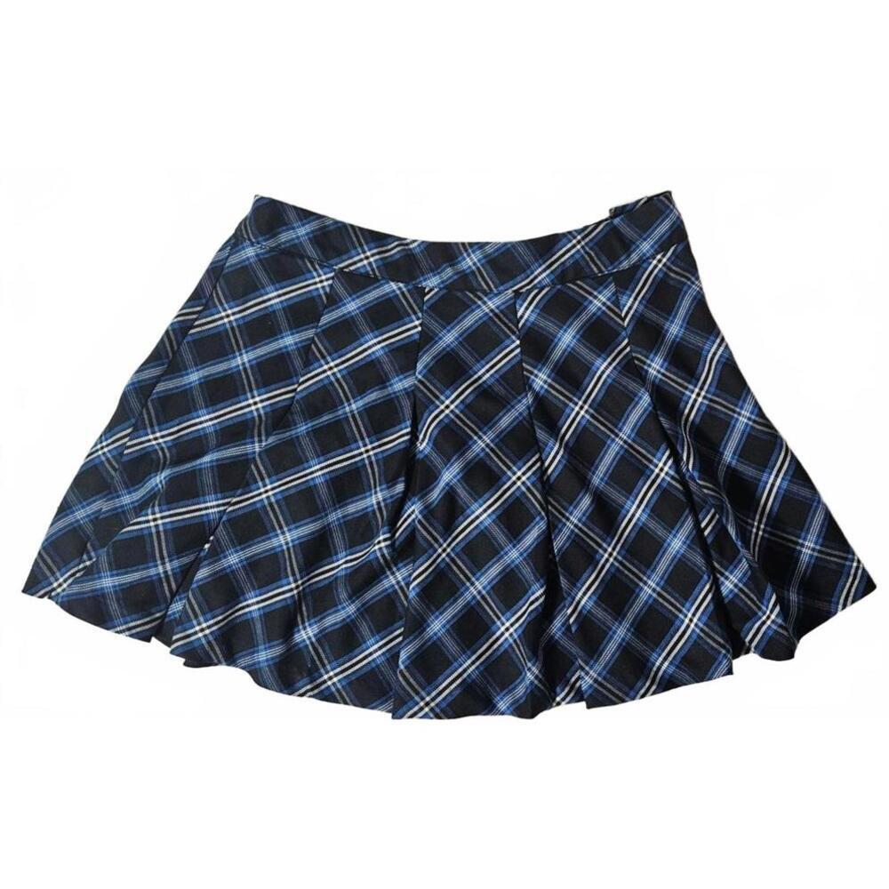 H&M DIVIDED Women's Plaid Pleated‎ Mini Skirt Size 10